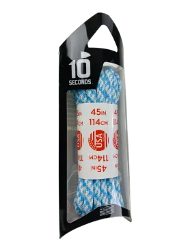 10 Seconds ® Athletic Jumbo Round Laces | Carolina Blue/Ivory Houndstooth