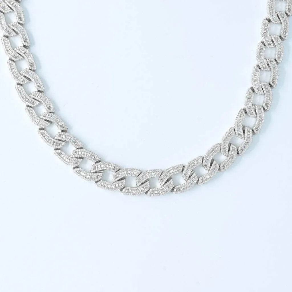 Baguette Cuban Link Chain 15mm