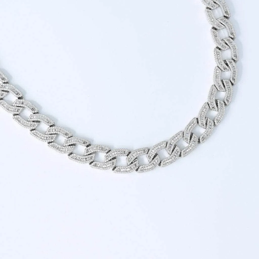 Baguette Cuban Link Chain 15mm