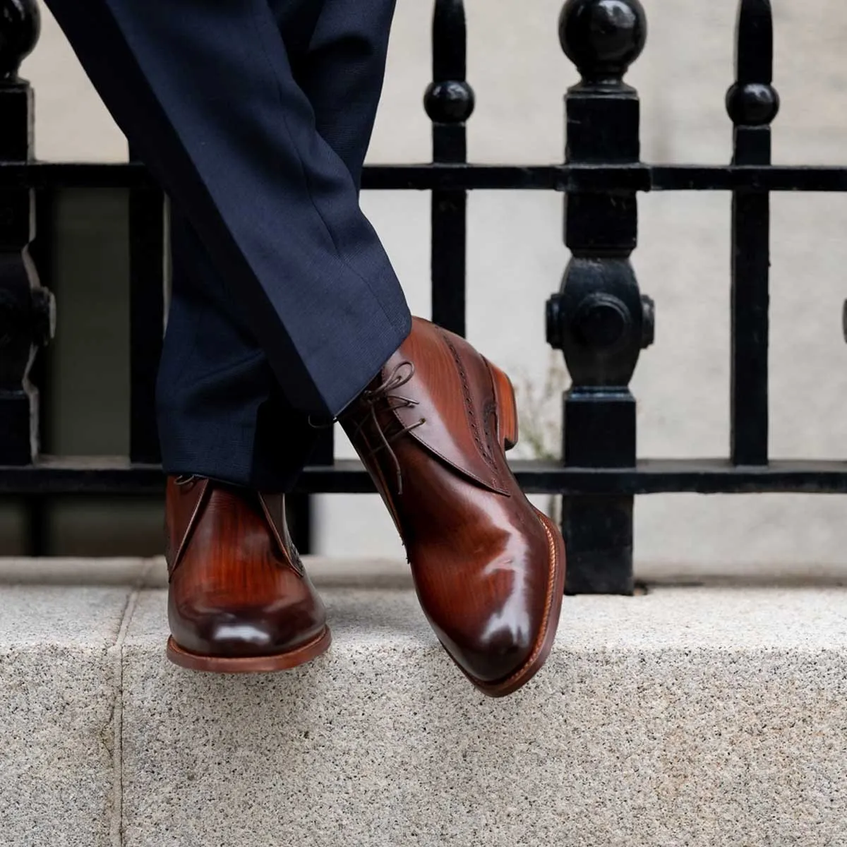 BARKER Tyne Boots - Mens Chukka - Hand Brushed Brown