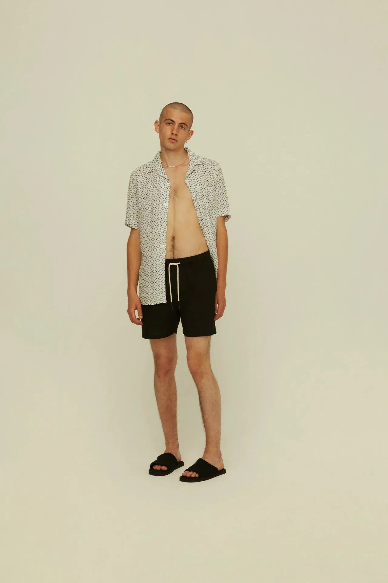 Black Linen Shorts