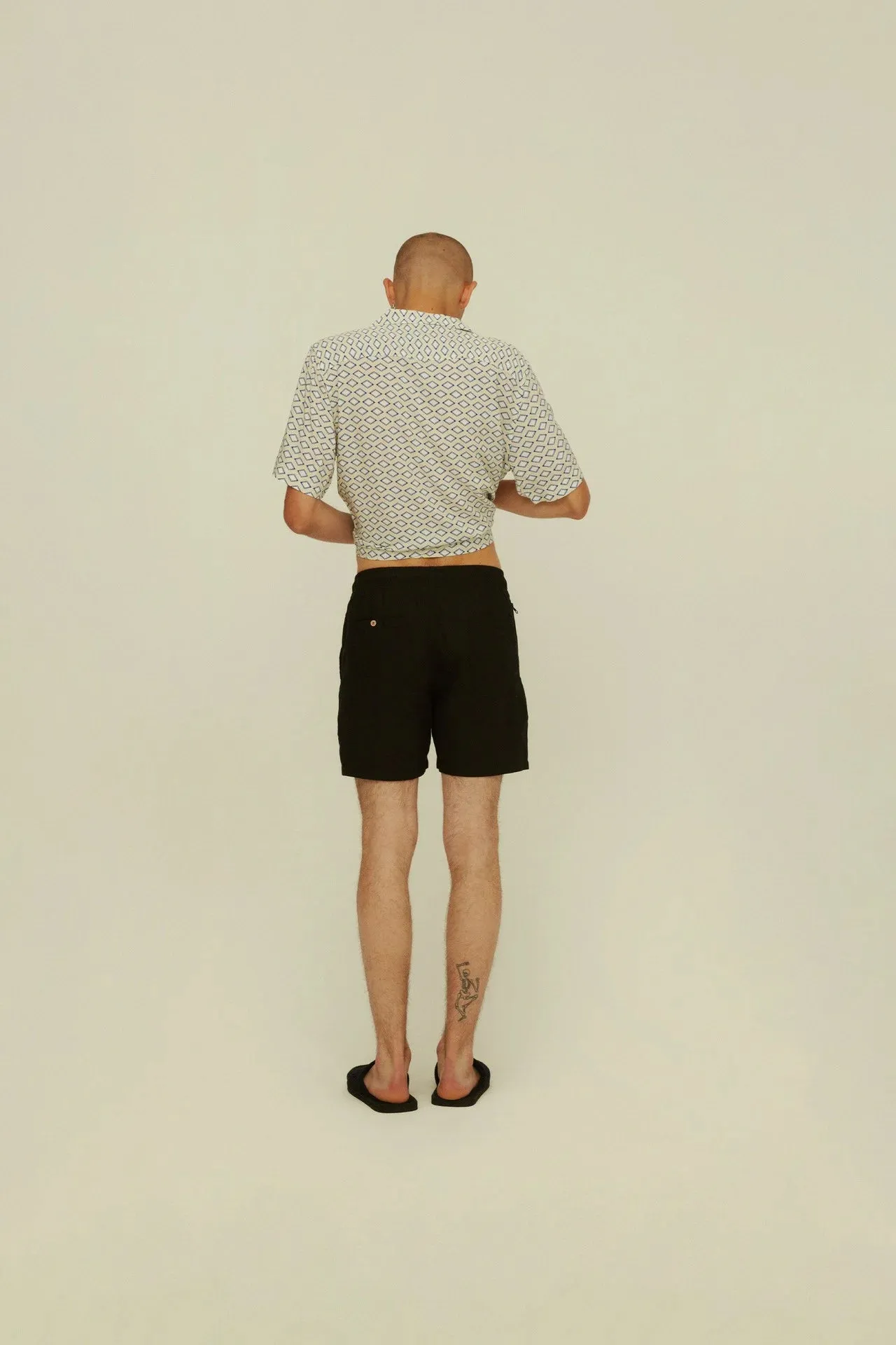 Black Linen Shorts