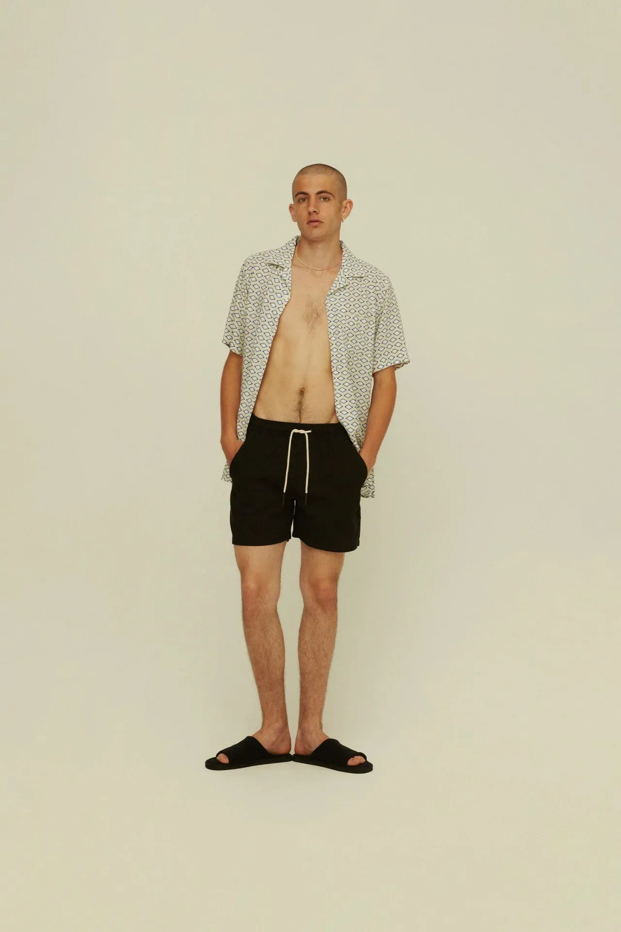 Black Linen Shorts