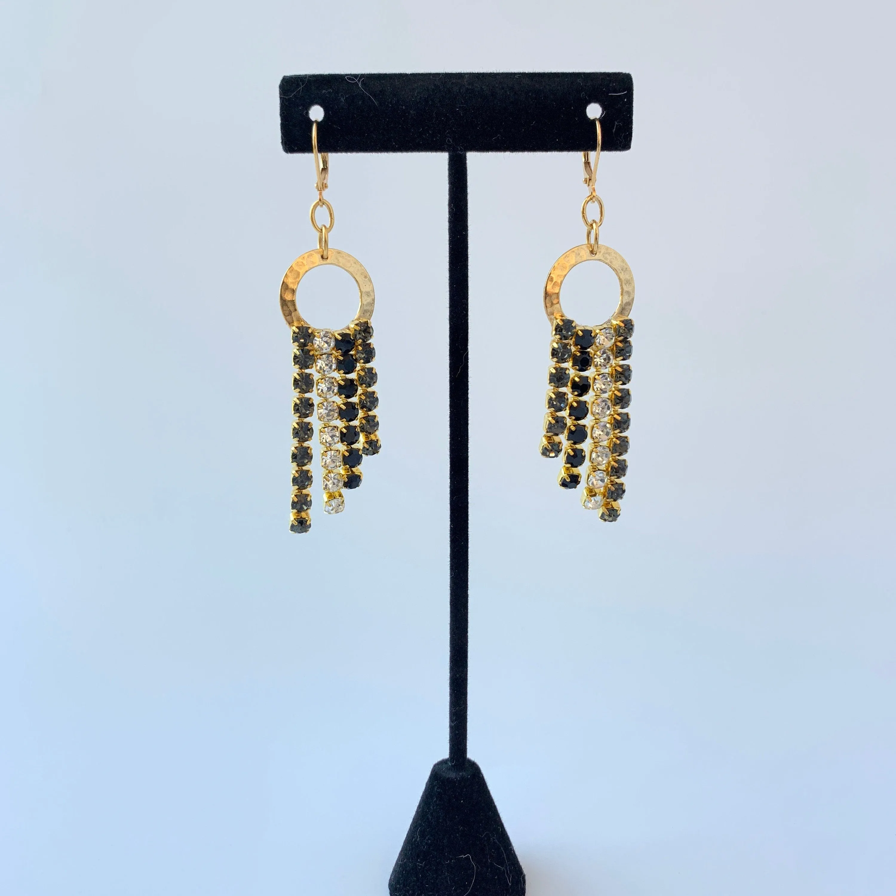 Black Tie Affair Rhinestone Fringe Statement Earrings