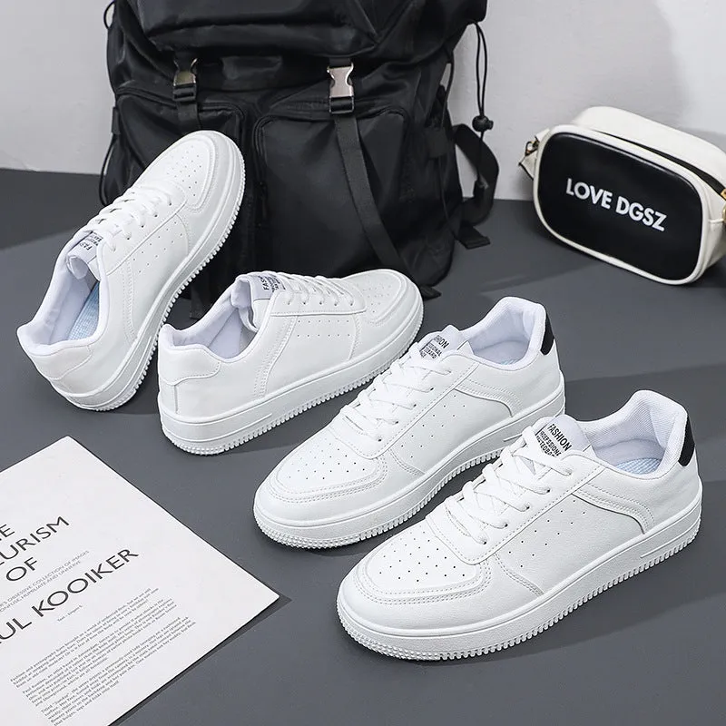 Breathable Men's Summer Sports Leisure Solid White Shoes