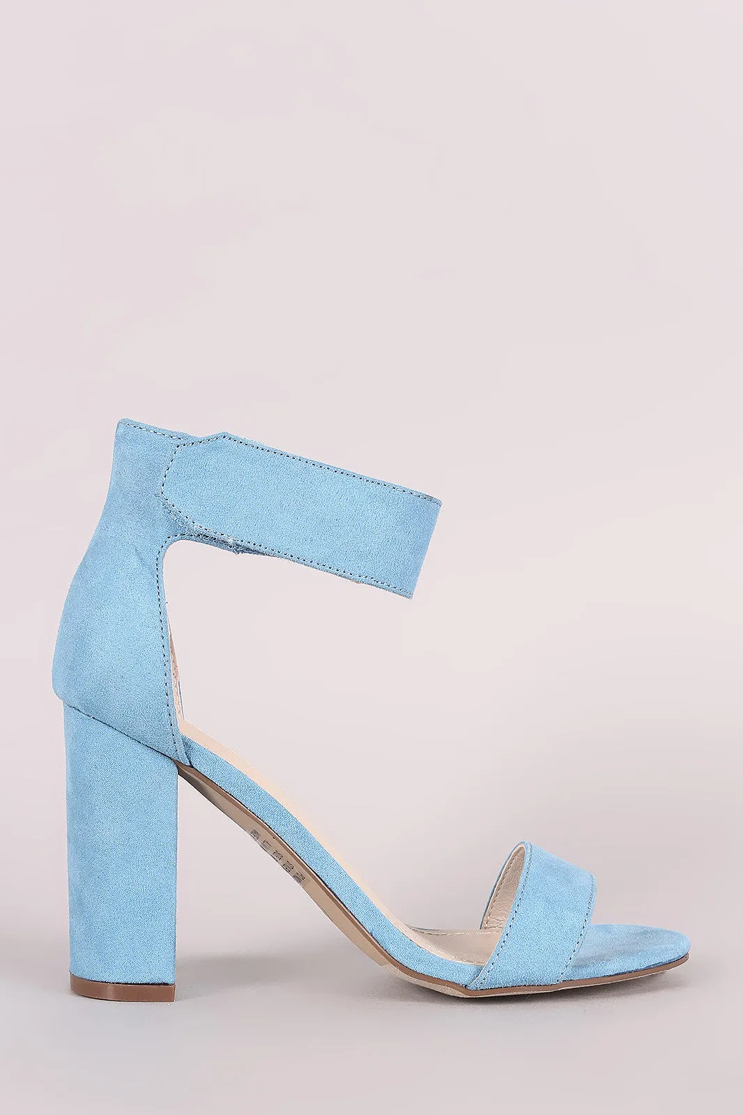 Breckelle Suede Ankle Strap Chunky Heel