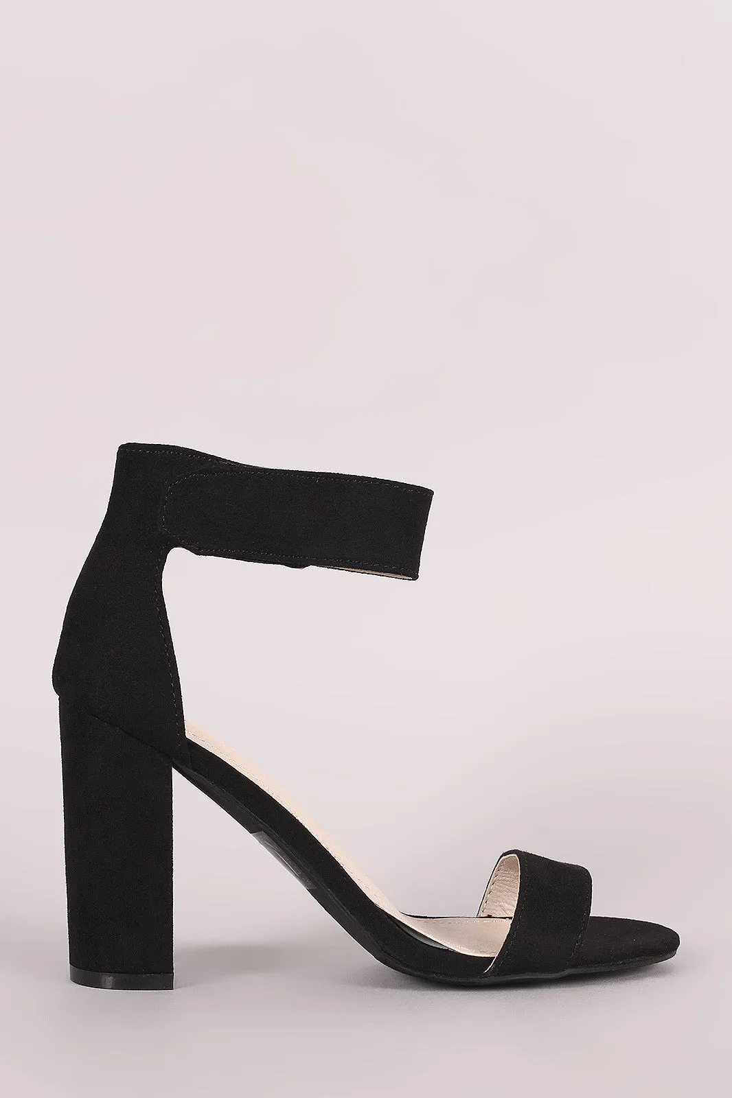 Breckelle Suede Ankle Strap Chunky Heel