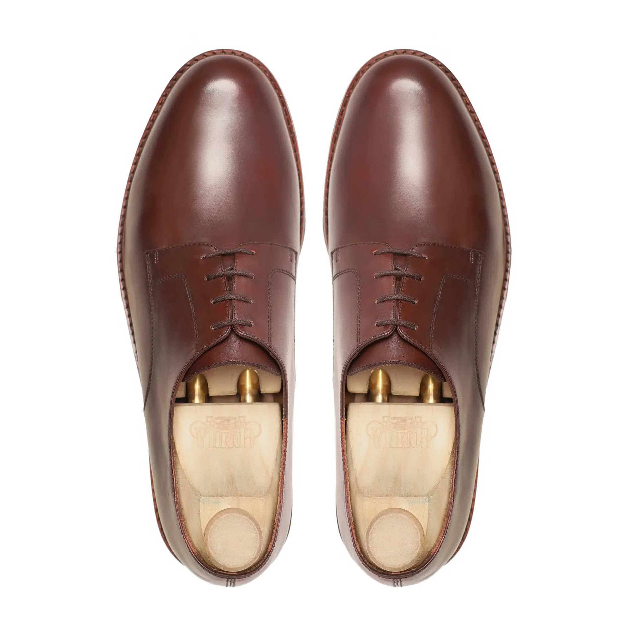 Dason - Men's Brown Patina Calf Leather Derby Shoe