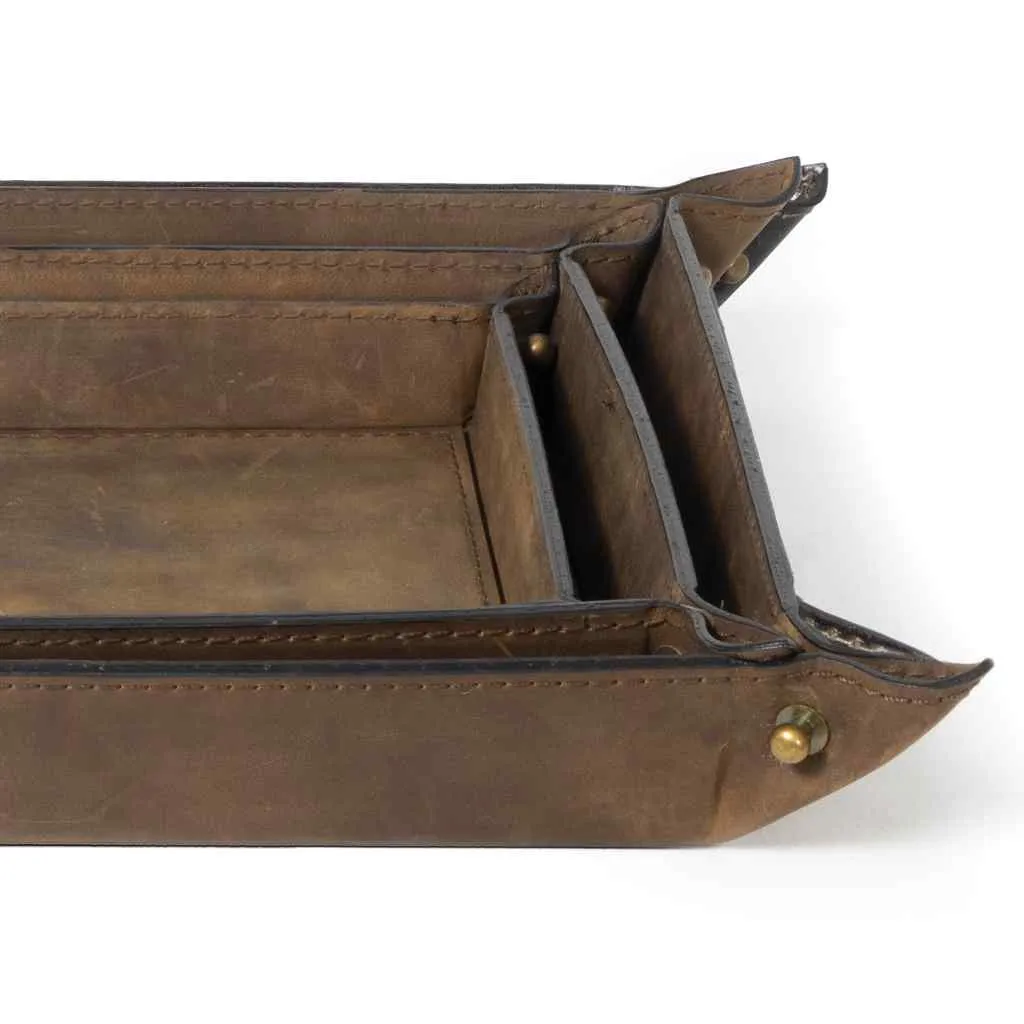 Derby Leather Tray Set