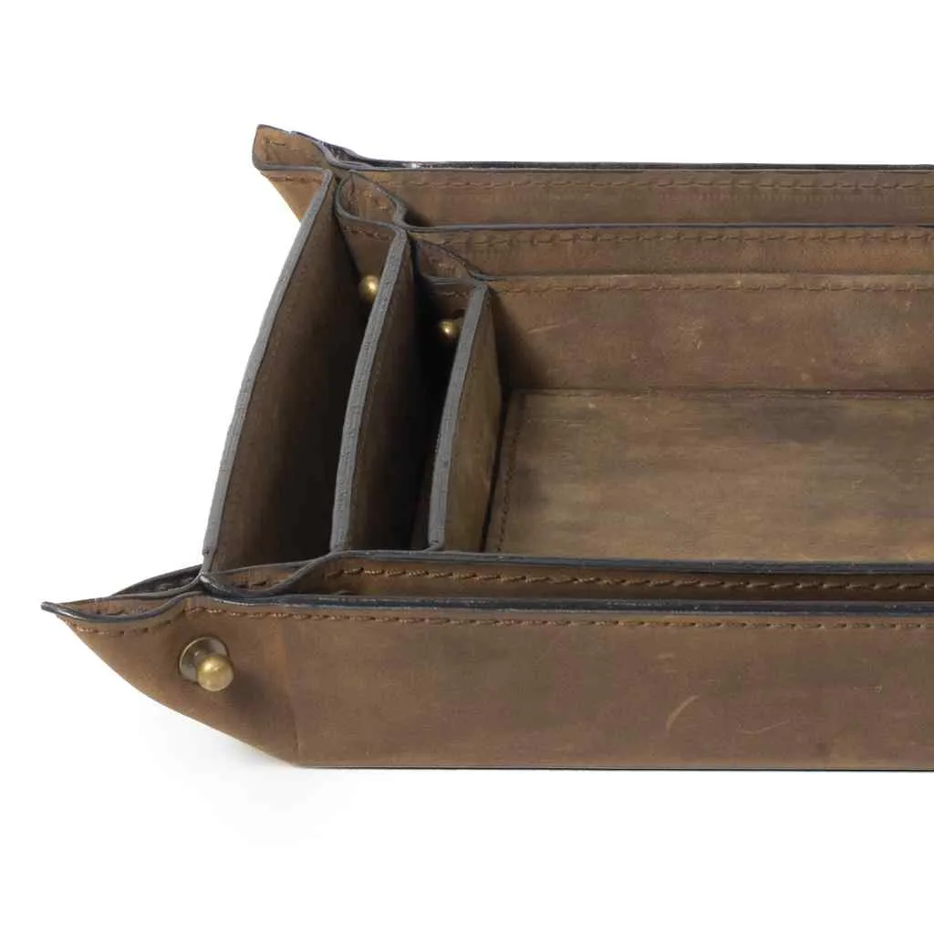 Derby Leather Tray Set