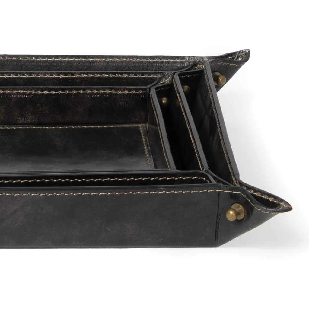 Derby Leather Tray Set