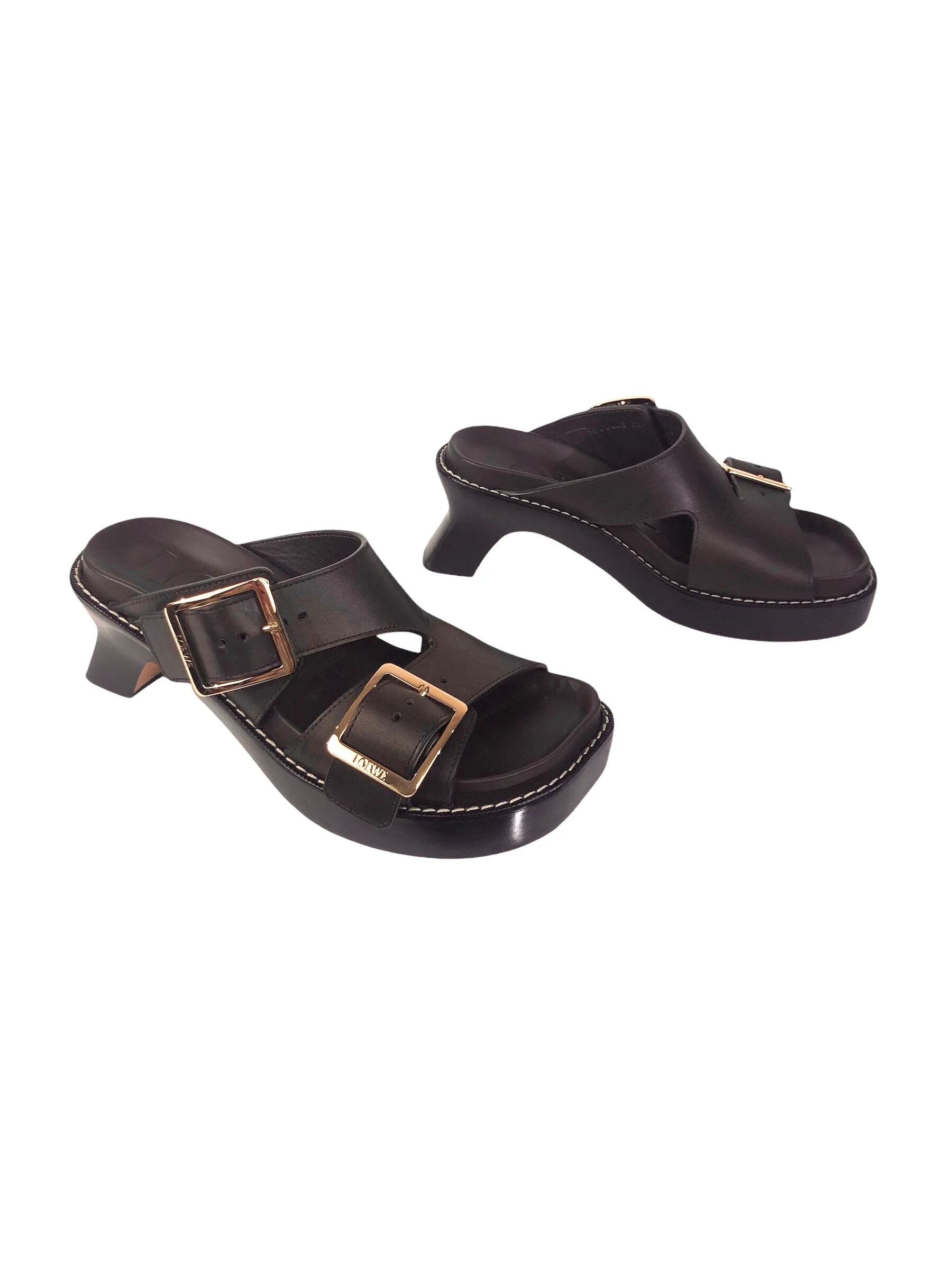 Easy Heel 90mm Leather Slides | Size US 8 - IT 38