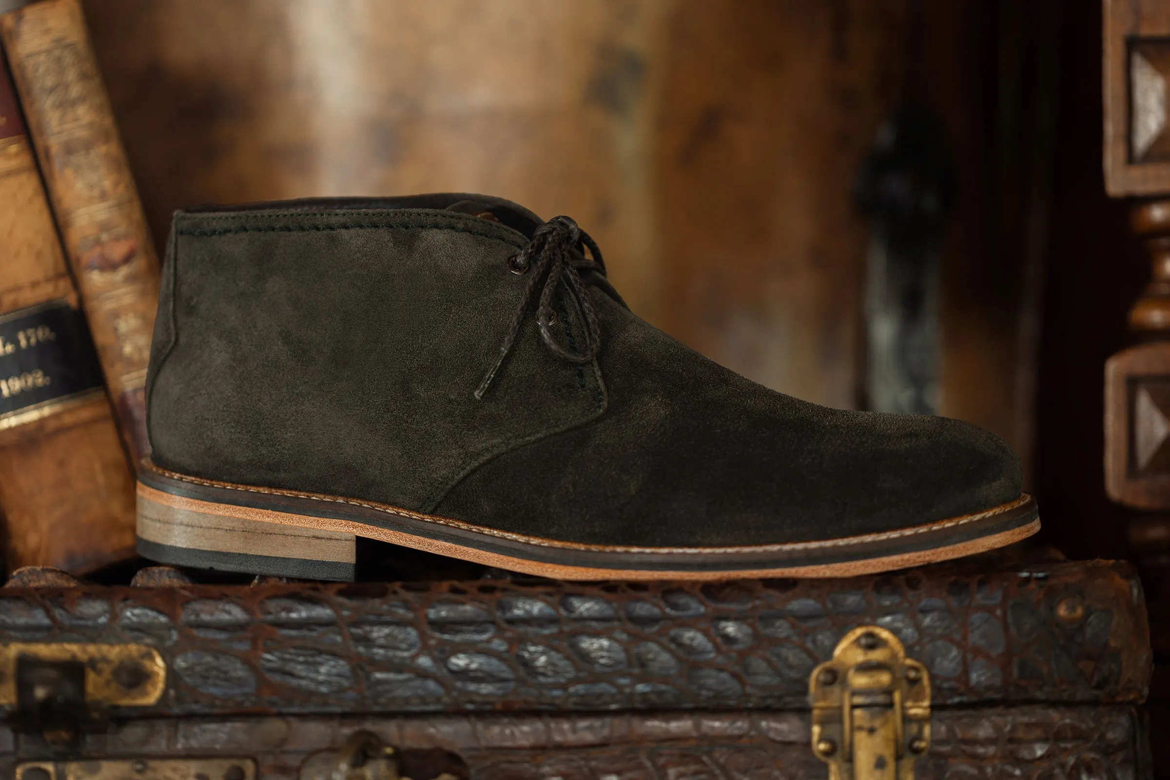 Ernest Safari Kudu Suede Chukka Boots - Chocolate