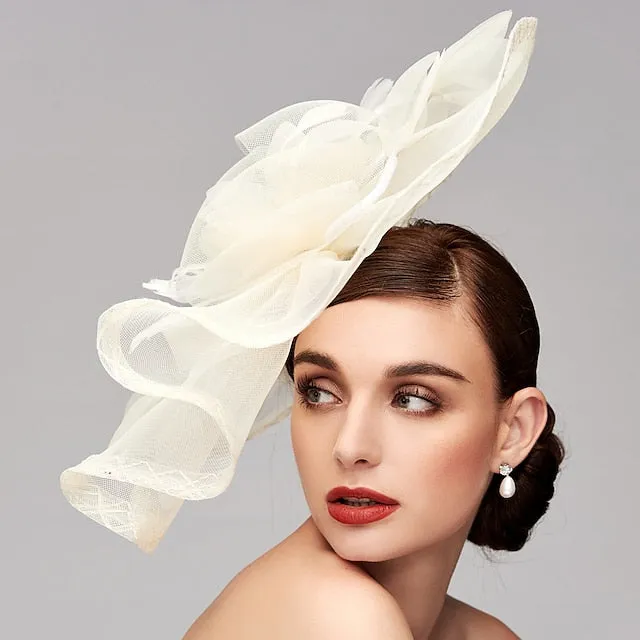 Flowers Feather Headpiece Kentucky Derby Hat