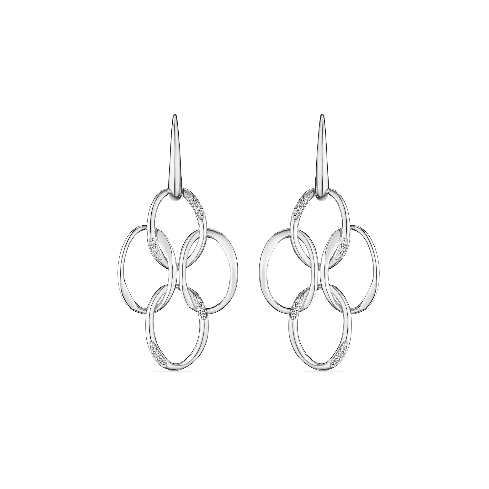 Gaia Chandelier Drop Hoop Earrings with Diamonds