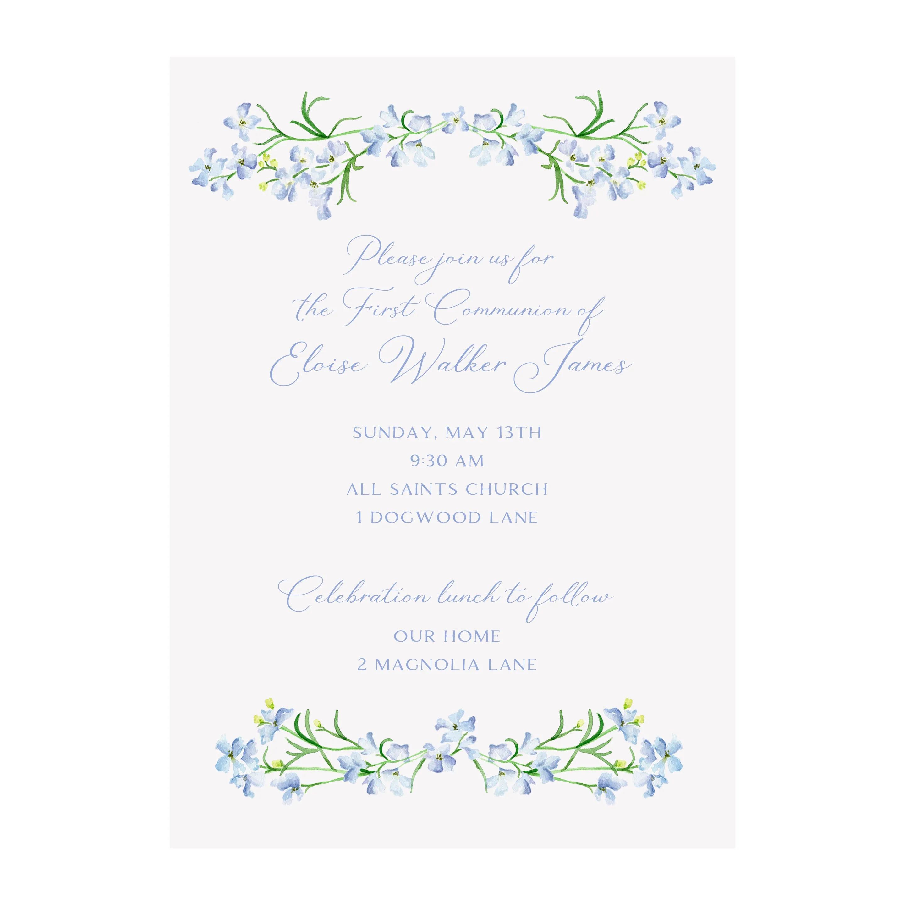 Larkspur Border Holiday & Special Occasion Invitation