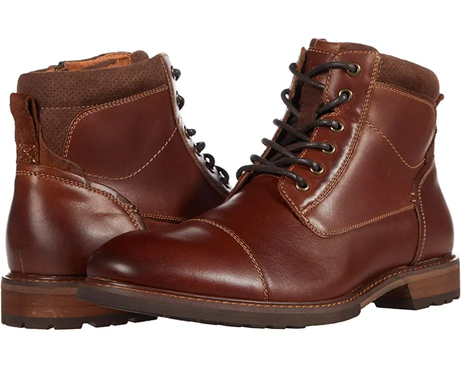 Lodge Cap Toe Lace-Up Boot Florsheim, chestnut smooth