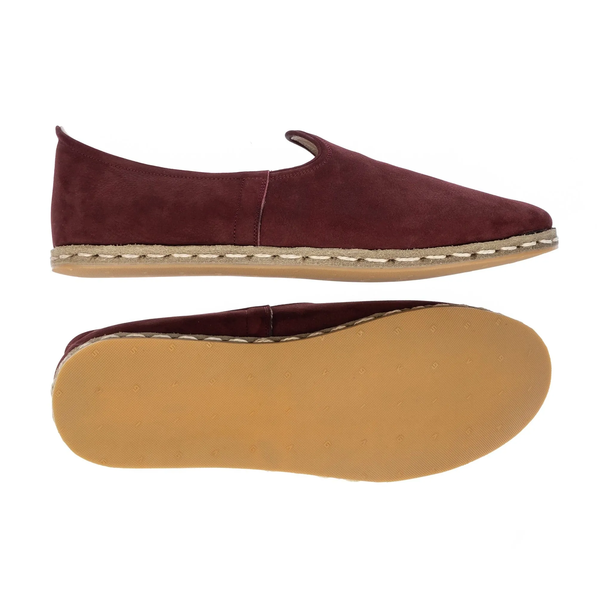 Men's Burgundy Slip On Shoes