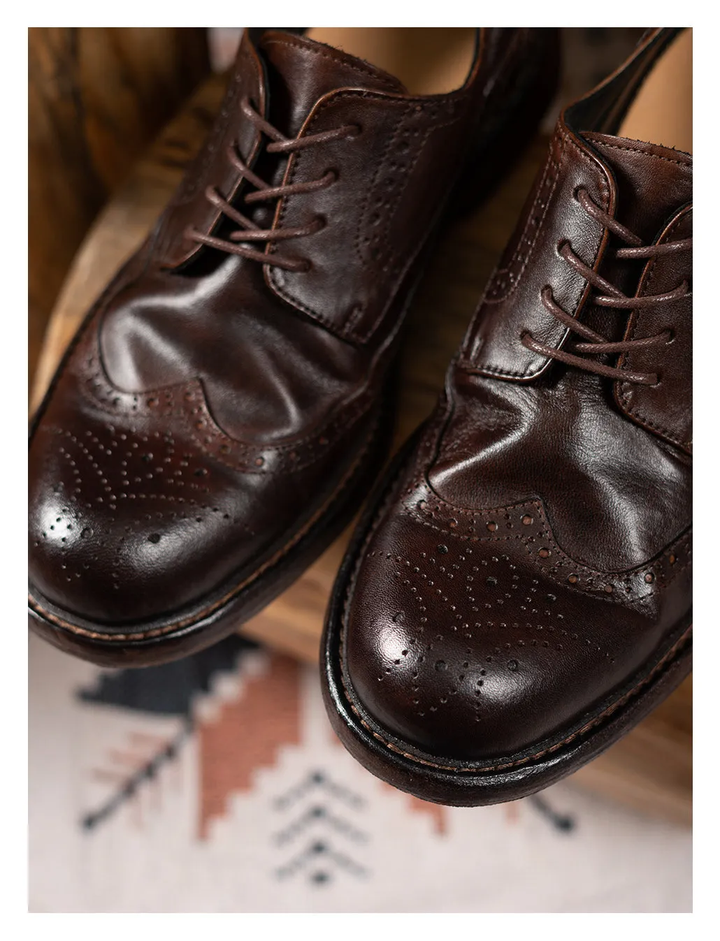 Men's Leather Brogue Derby Shoes