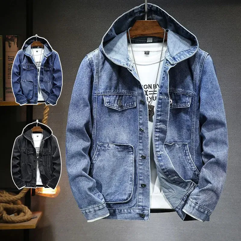 Men's Trendy Hooded Denim Jacket