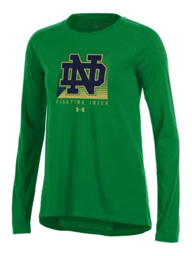 Notre Dame Fighting Irish Under Armour WOMEN'S Mesh Back Long Sleeve T-Shirt