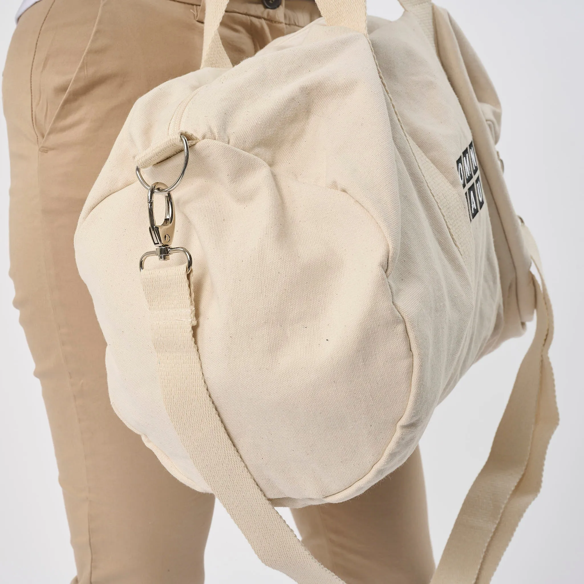 Omnitau Unisex Organic Cotton Soft Feel Duffle Gym Bag - Cream