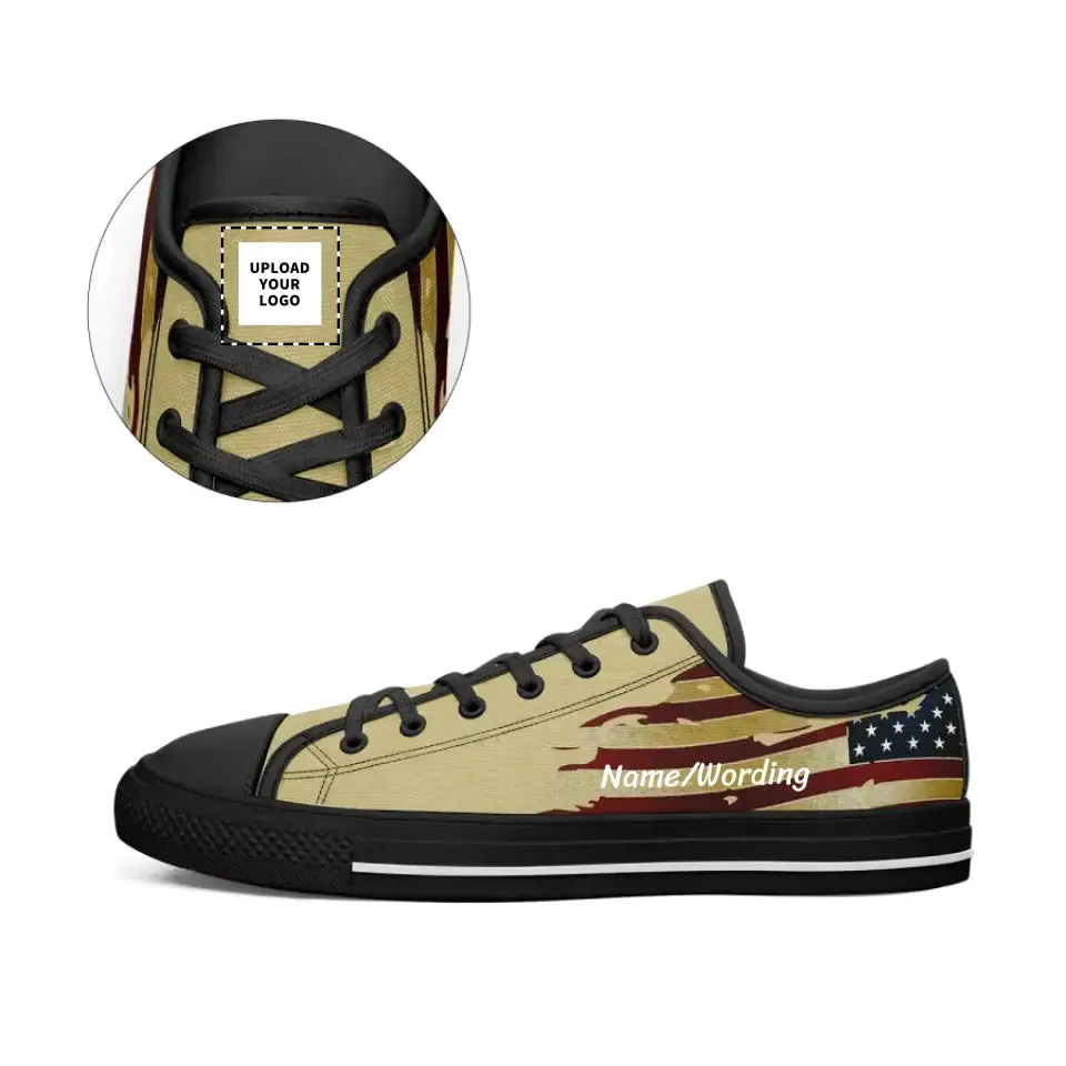 Patrioticustom Personalized Flag Sneakers, Custom US-Theme Shoes, Comfortable And Canvas Shoes,7219-24020020-1