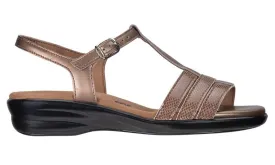 SAS Women's Capri Bronze Snake T-Strap Sandal-CAPRI232-Made in USA-Brandy's Shoes