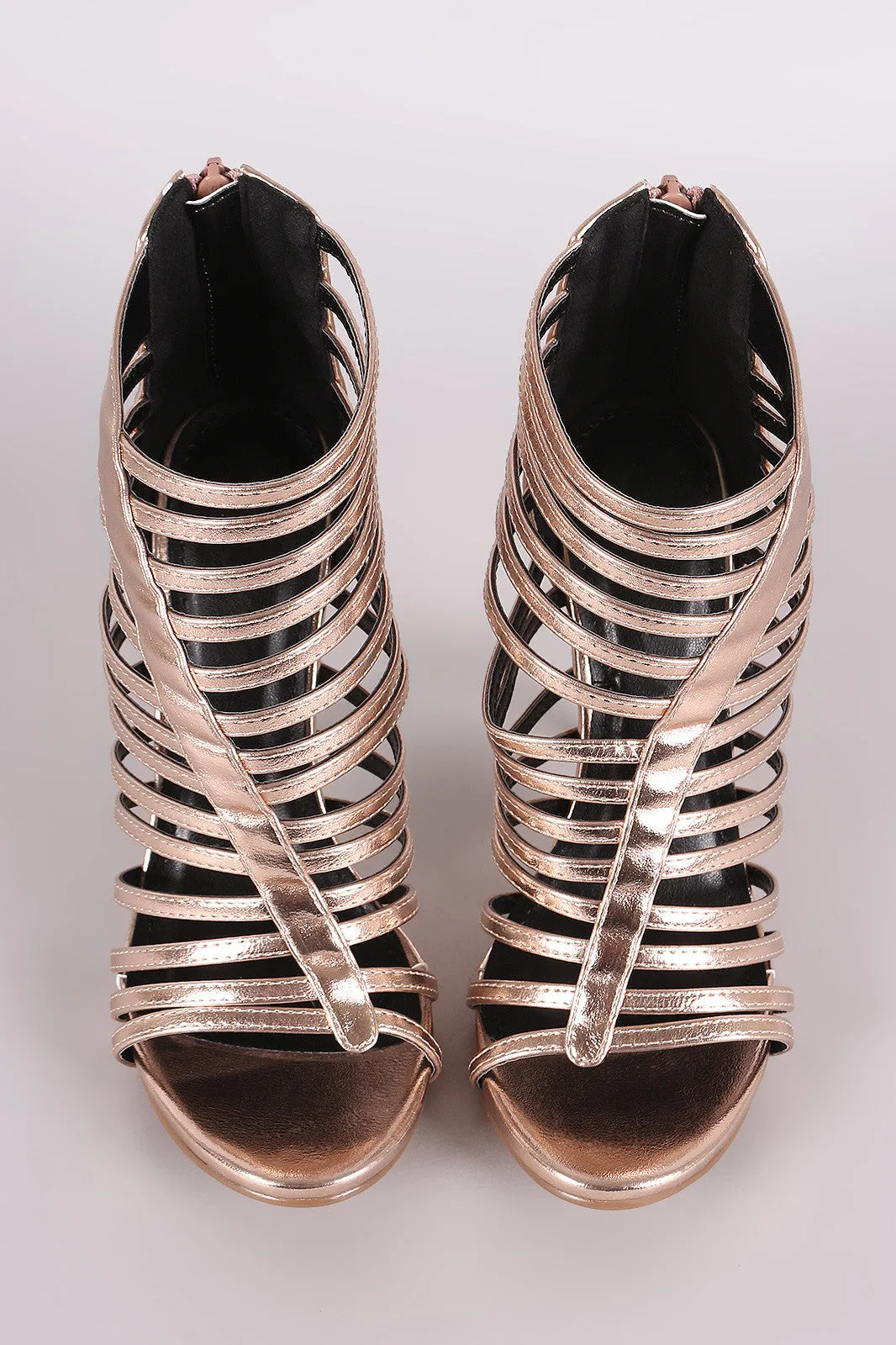 Shoe Republic LA Strappy Metallic Stiletto Heel