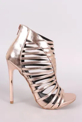 Shoe Republic LA Strappy Metallic Stiletto Heel