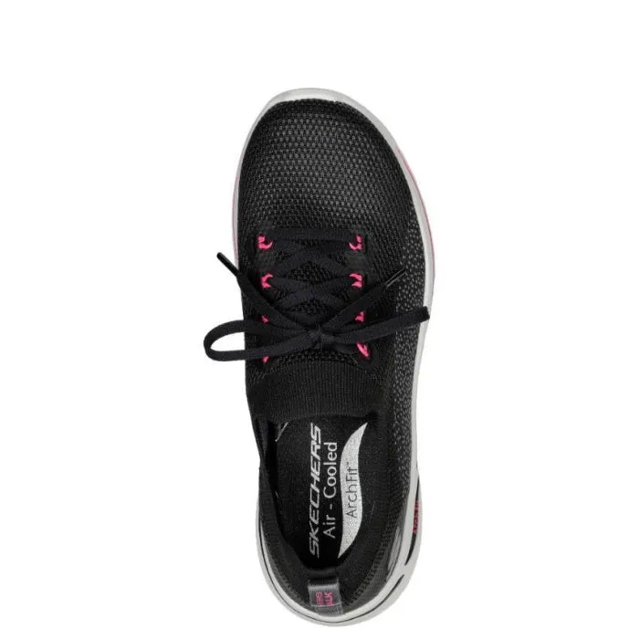 Skechers Go Walk Arch Fit Support Clancy Black Hot Pink