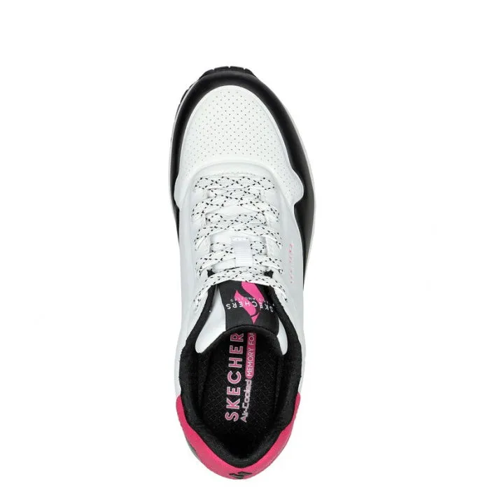 Skechers Uno Back Lit White Neon Womens Trainer