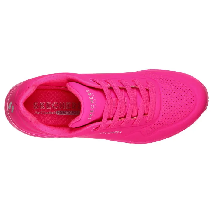 Skechers Uno Night Shades Womens WIDE WIDTH Trainer- Hot Pink