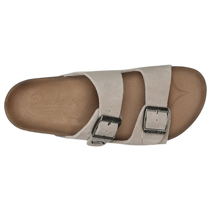 Skechers Womens Arch Fit Granola Slide Taupe Beige Suede Upper