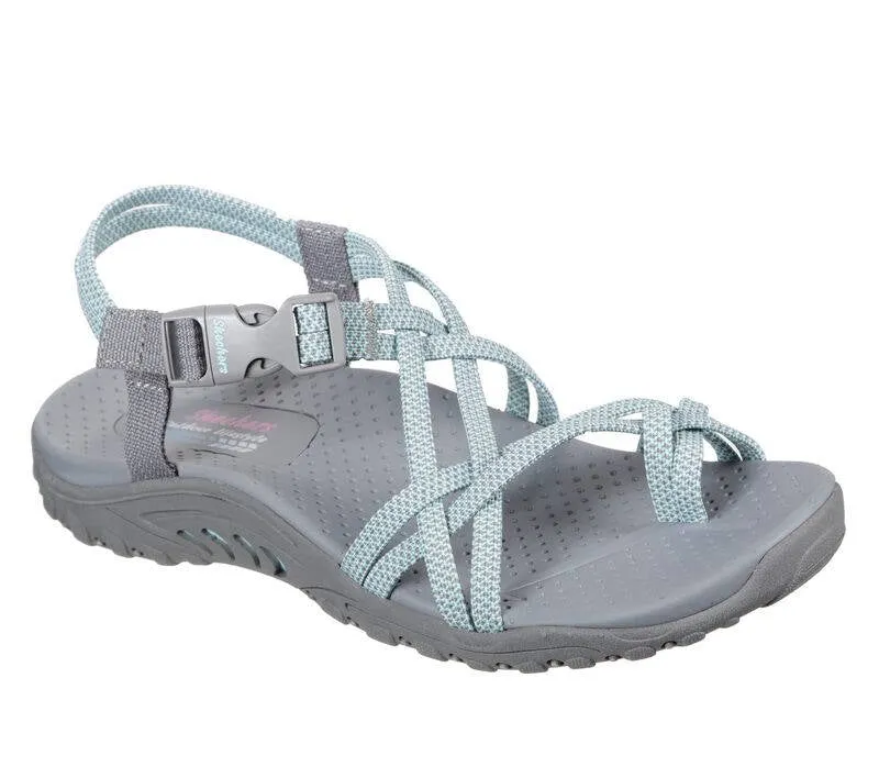 Skechers Womens Reggae Irie Mon Grey Aqua