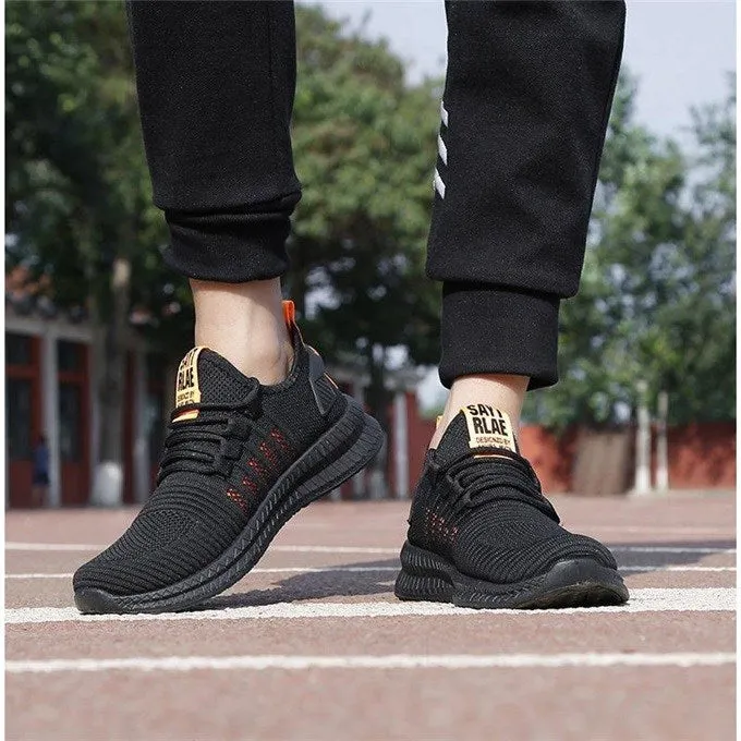 Soft sole casual breathable flying woven mesh shoes