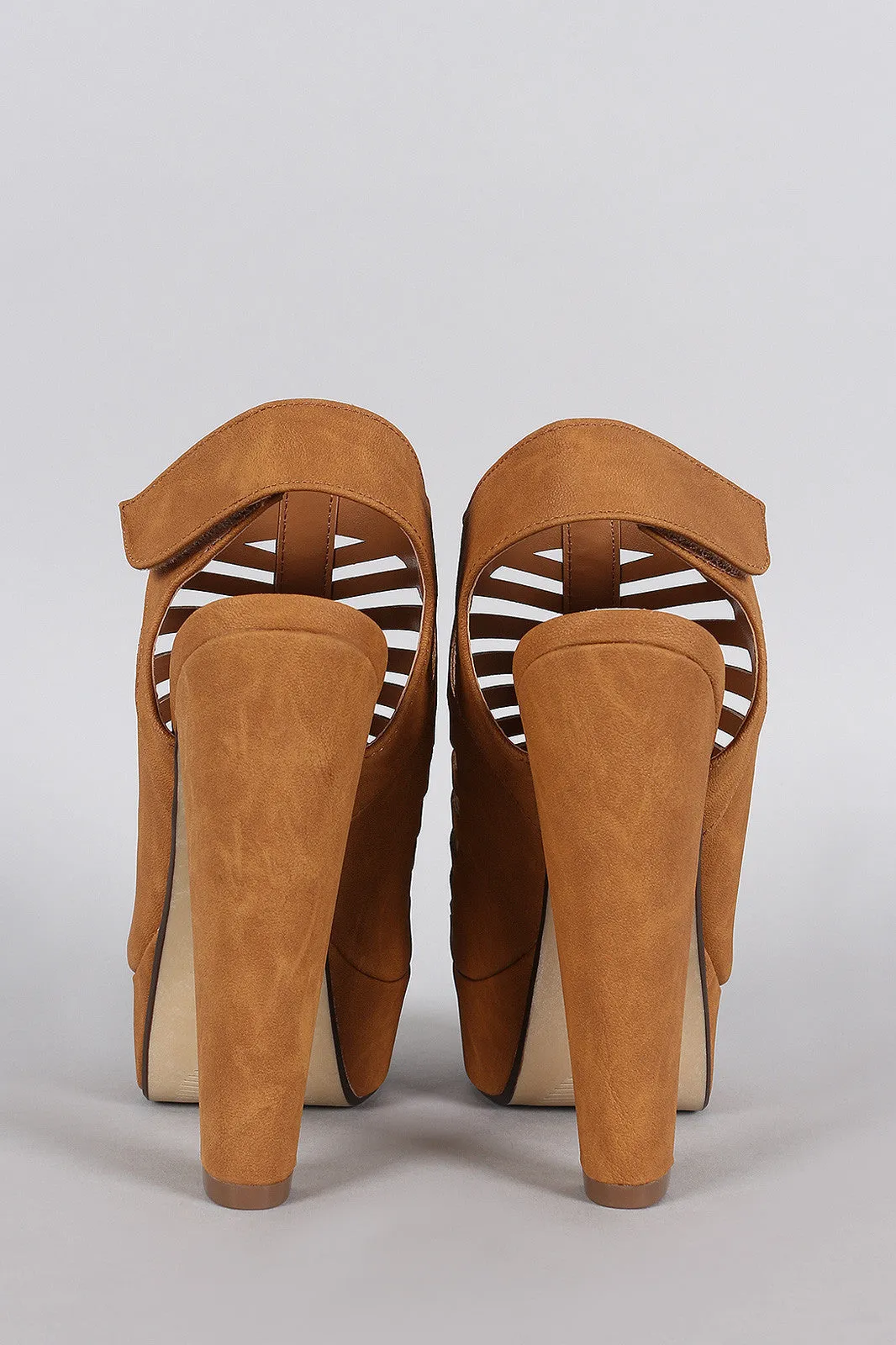 Strappy Cutout Slingback Mule Heel