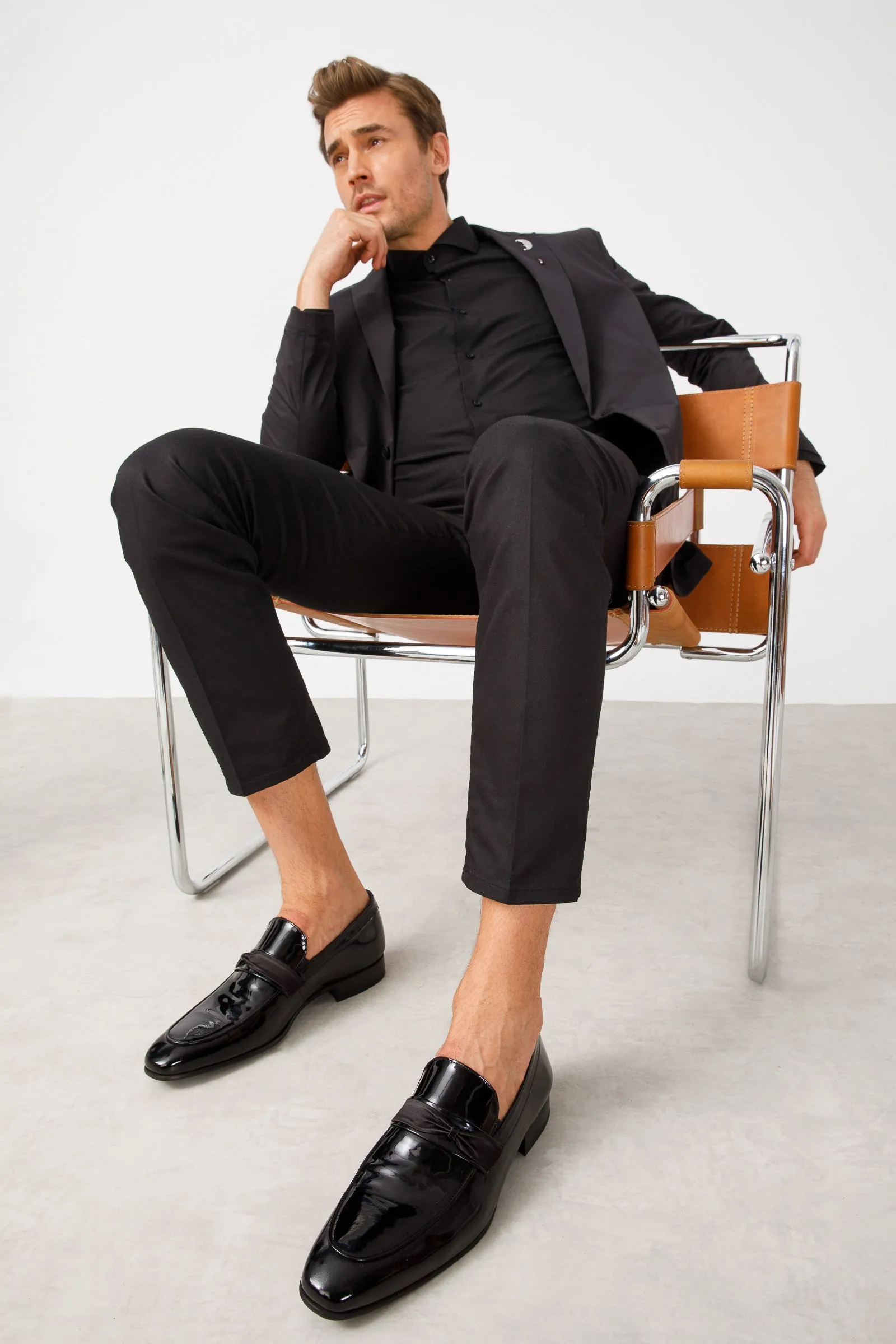 The Dodoma Black Patent  Leather Loafer Men Shoe