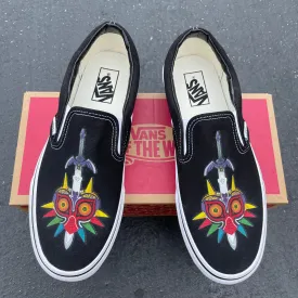 The Legend of Zelda Majora's Mask and Master Sword - Custom Slip Ons