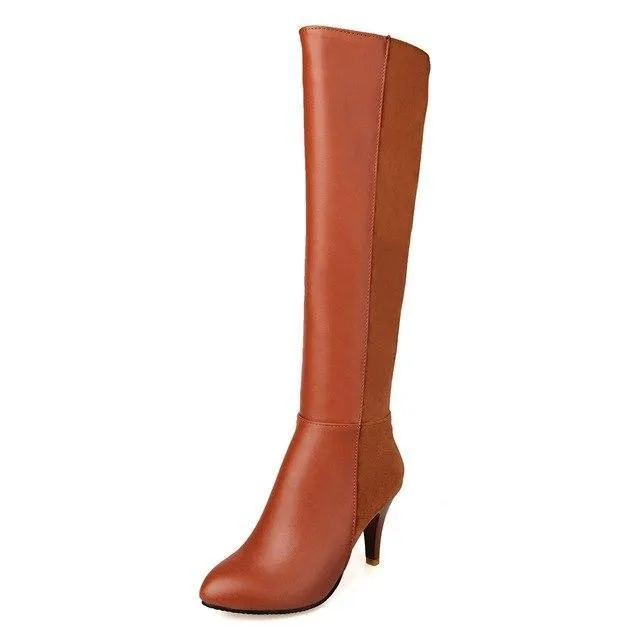 Thin high heel knee-high boots