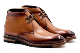 Tuscan Italian Calf Leather Chukka Boots - Whiskey