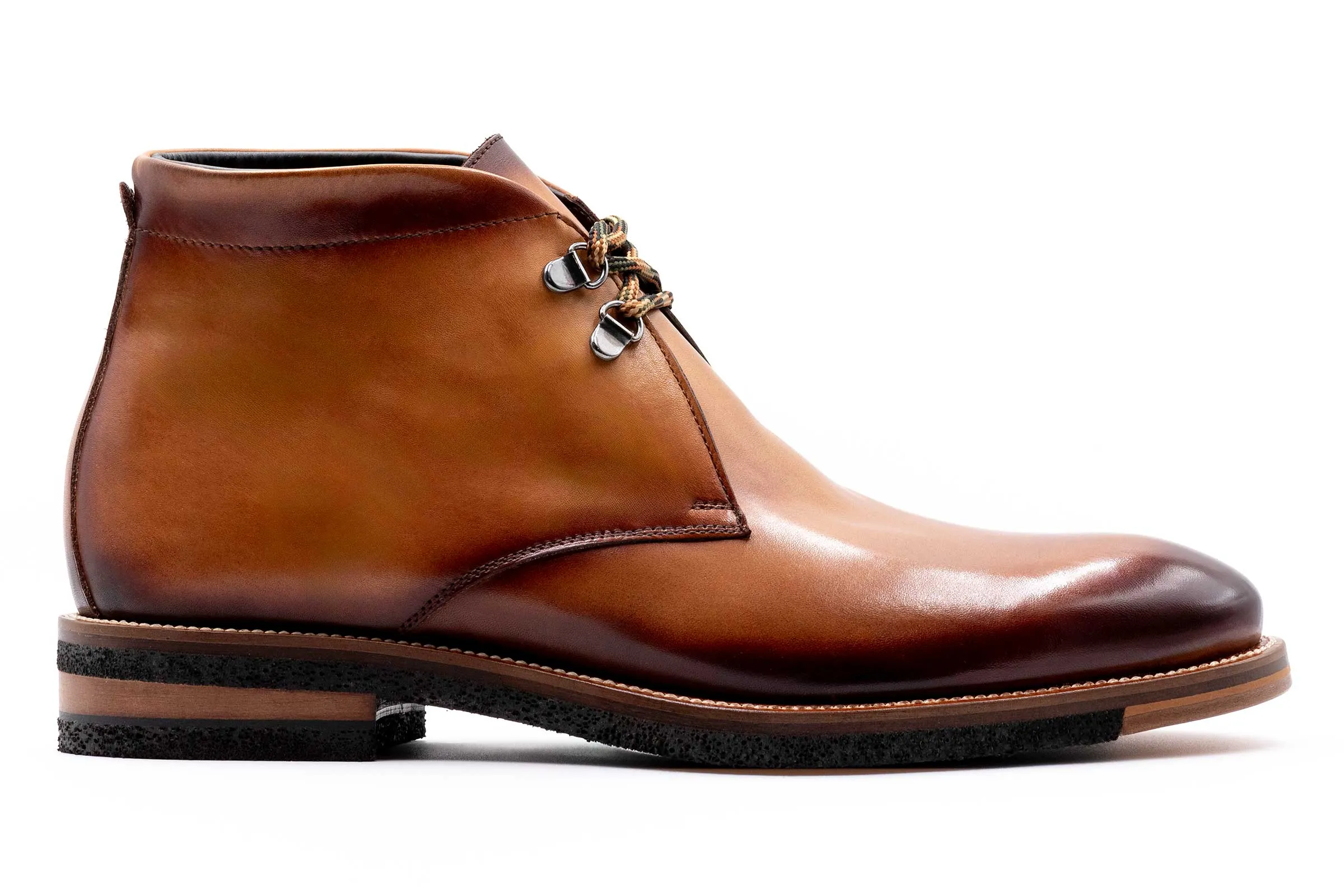 Tuscan Italian Calf Leather Chukka Boots - Whiskey