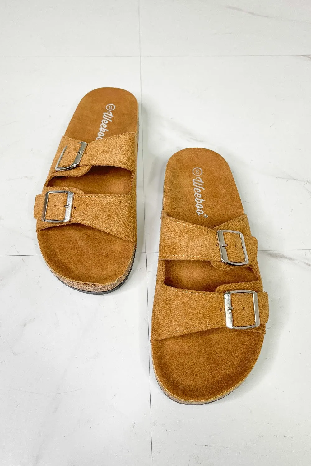 WeeBoo Walk with Me Buckled Soft Footbed Sandals in Tan