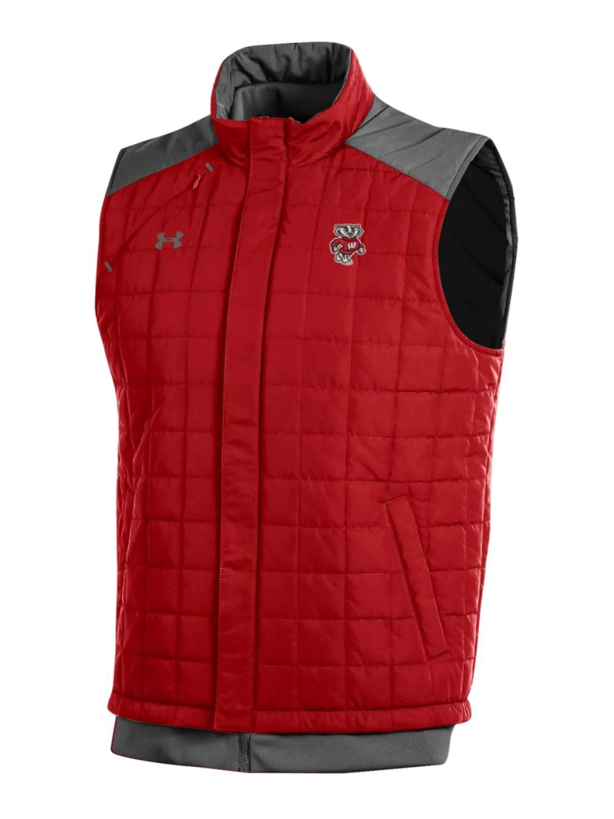 Wisconsin Badgers Under Armour Red Storm Loose Coldgear Full Zip Vest