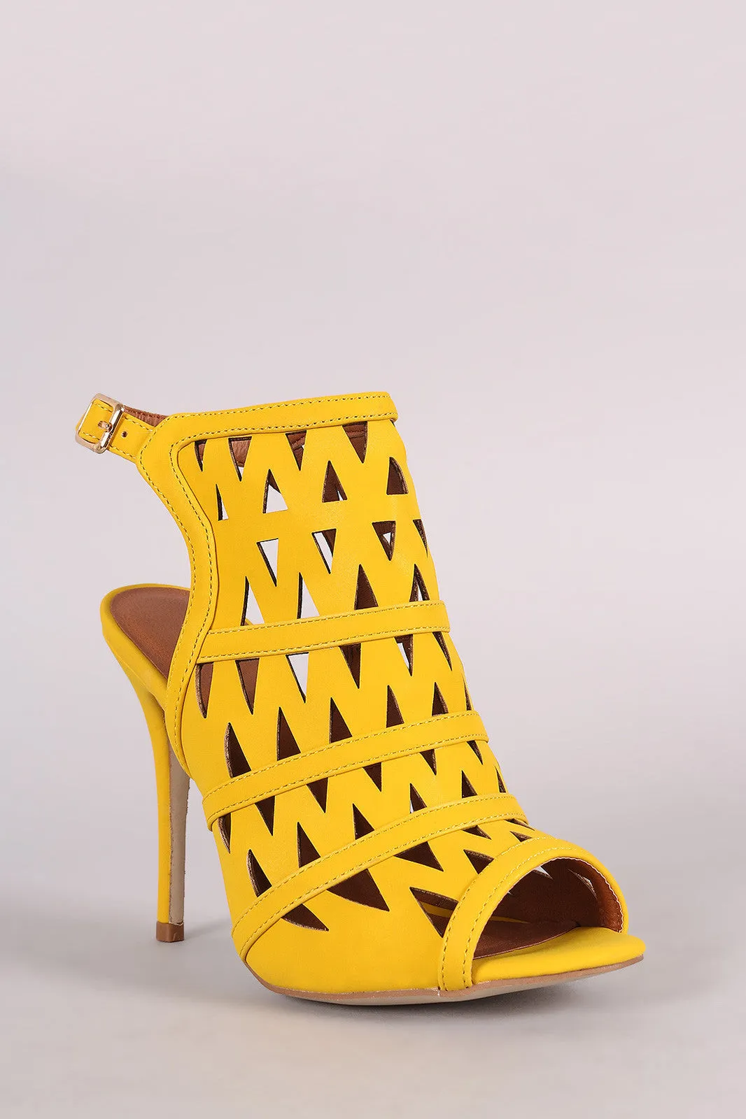 Zigzag Cutout Slingback Mule Heel